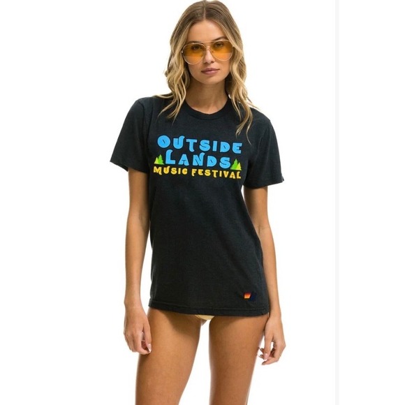Aviator Nation Tops - Aviator Nation Outside Lands Music Festival Graphic T Shirt Charcoal XS